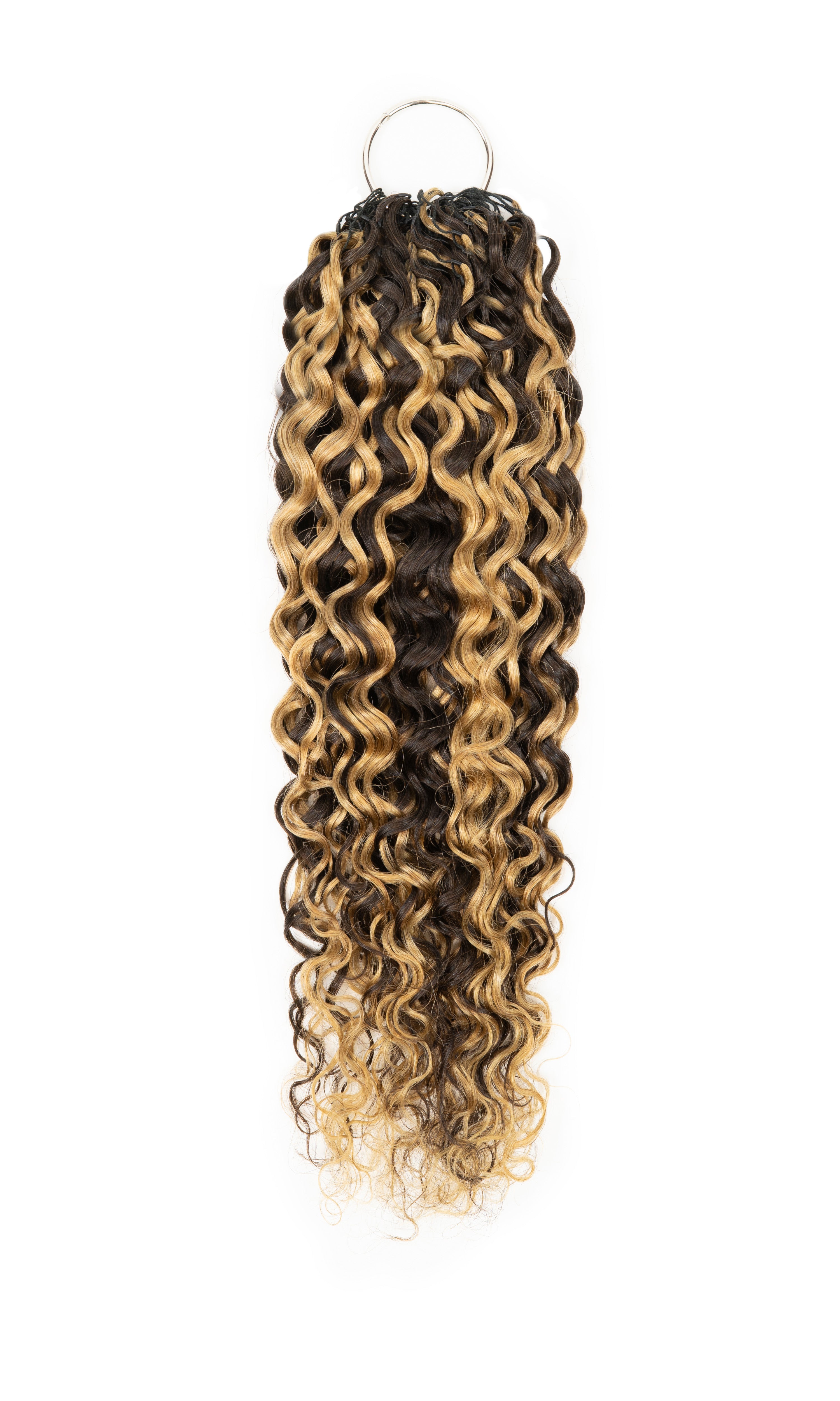 Chesed Hair Seamless Burmese Curly Handmade Feather Crochet Braid Natural Black Human Hair Extensions