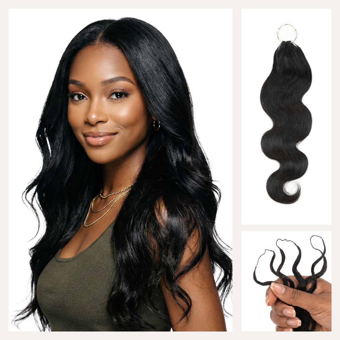 Chesed Hair Seamless Body Wave Handmade Feather Crochet Braid Natural Black Human Hair Extensions