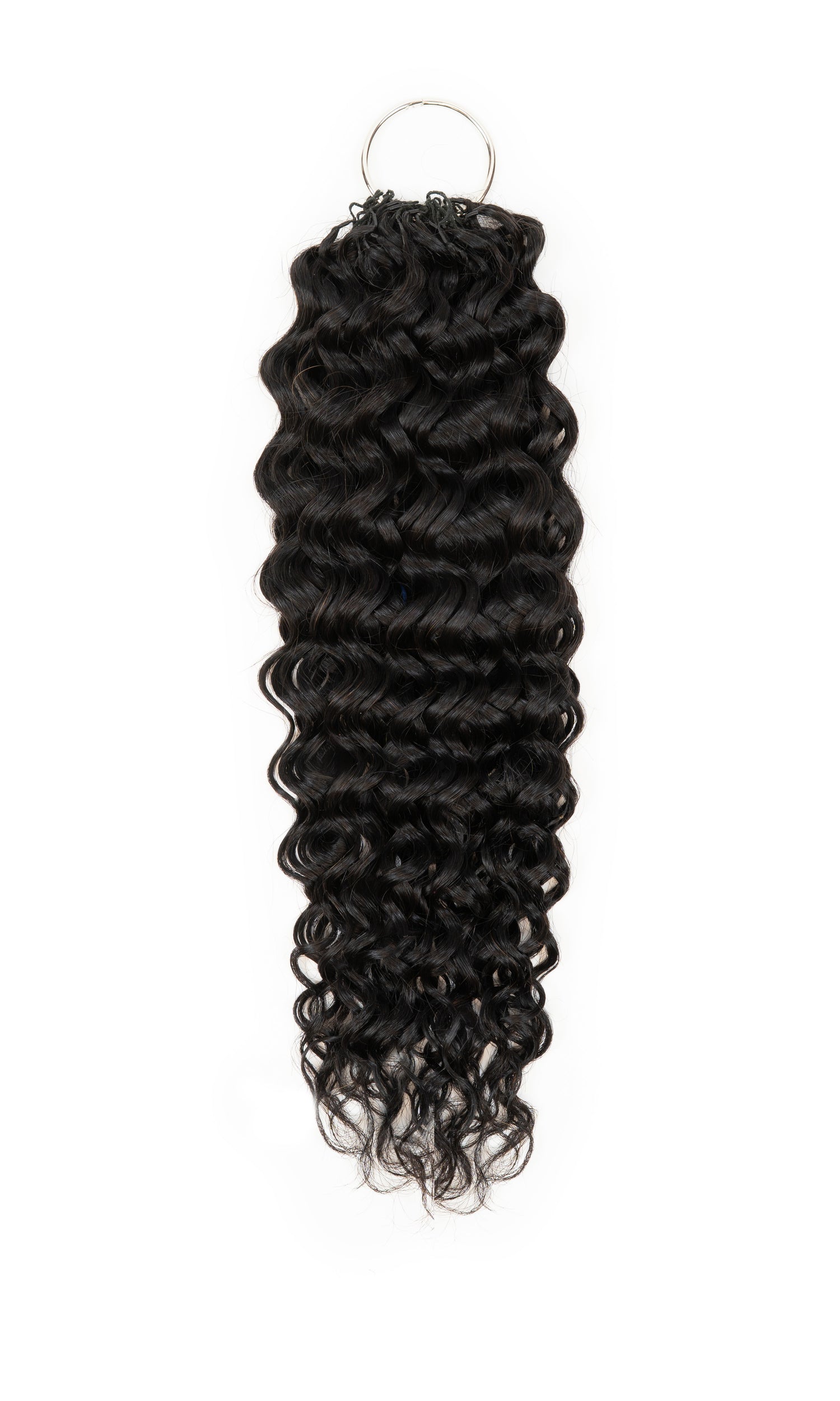 Chesed Hair Seamless Burmese Curly Handmade Feather Crochet Braid Natural Black Human Hair Extensions