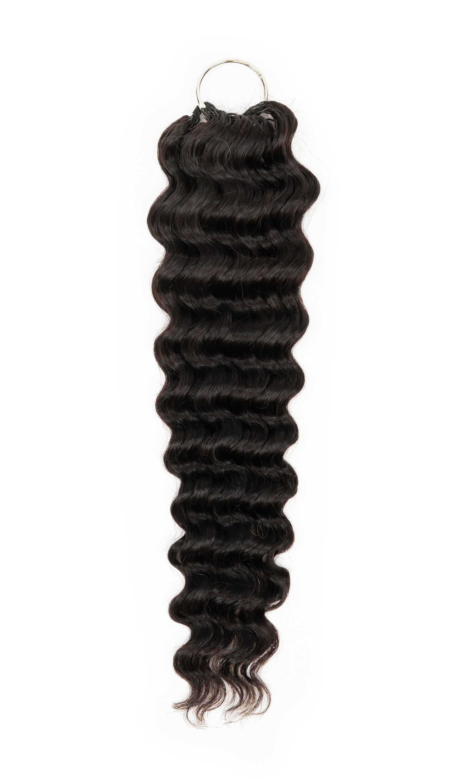 Chesed Hair Seamless Deep Wave Handmade Feather Crochet Braid Natural Black Human Hair Extensions