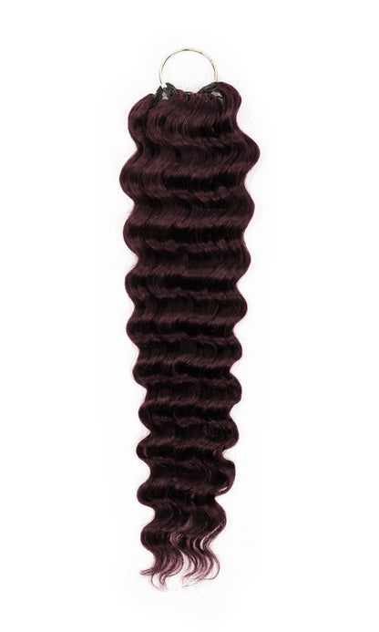 Chesed Hair Seamless Deep Wave Handmade Feather Crochet Braid Natural Black Human Hair Extensions