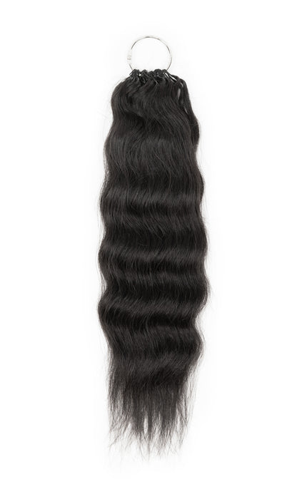 Chesed Hair Seamless Wet &amp; Wavy Handmade Feather Crochet Braid Natural Black Human Hair Extensions