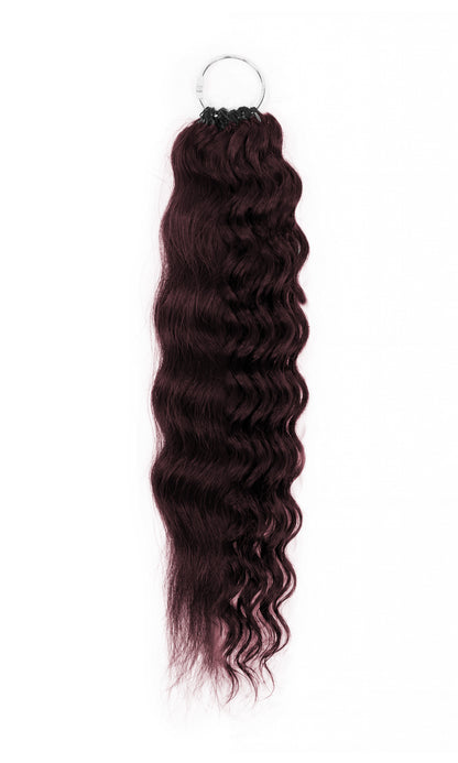 Chesed Hair Seamless Wet &amp; Wavy Handmade Feather Crochet Braid Natural Black Human Hair Extensions
