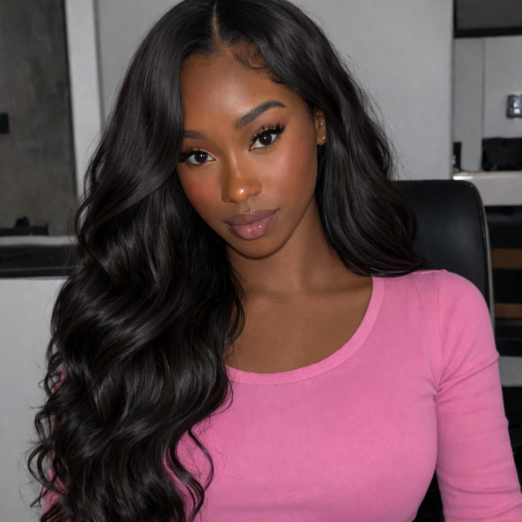 Chesed Hair Seamless Body Wave Handmade Feather Crochet Braid Natural Black Human Hair Extensions