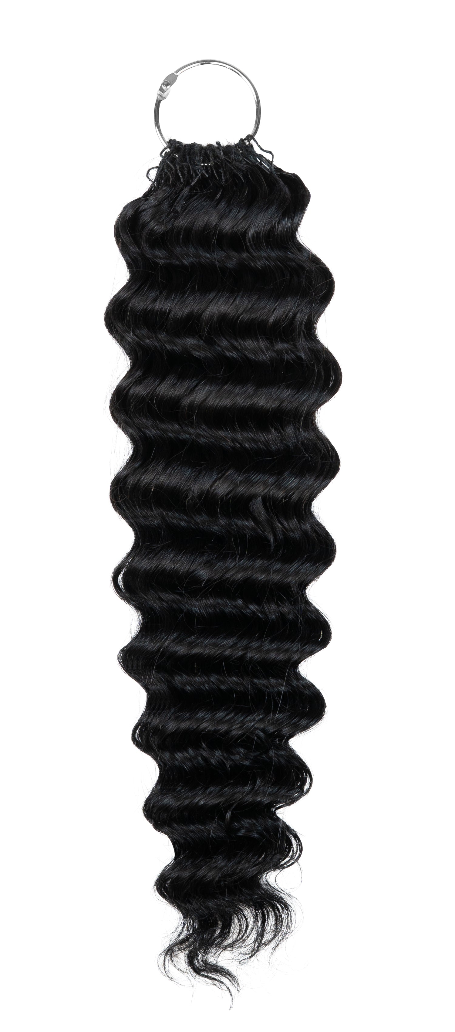 Chesed Hair Seamless Deep Wave Handmade Feather Crochet Braid Natural Black Human Hair Extensions